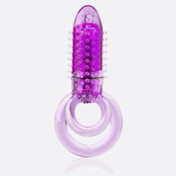 Фиолетовое виброкольцо с подхватом мошонки DOUBLE O 8 PURPLE Фиолетовое виброкольцо с подхватом мошонки DOUBLE O 8 PURPLE