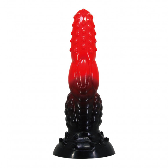 Силиконовый фантазийный фаллоимитатор Fire Dragon - 24,5 см.