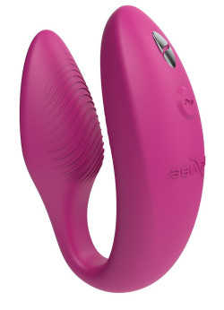 Розовый U-образный вибратор для пар We-Vibe Sync 2