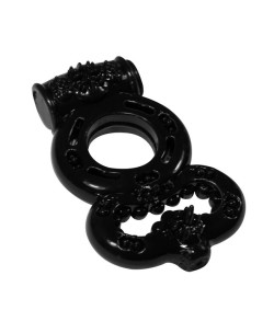 Чёрное эрекционное кольцо Rings Treadle с подхватом Чёрное эрекционное кольцо Rings Treadle с подхватом