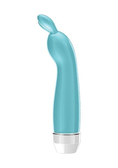 Бирюзовый вибратор с ушками Lena - 17,2 см.