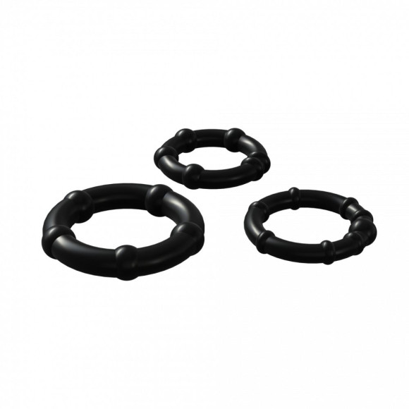 Набор из 3 черных эрекционных колец Babooom Ring Set