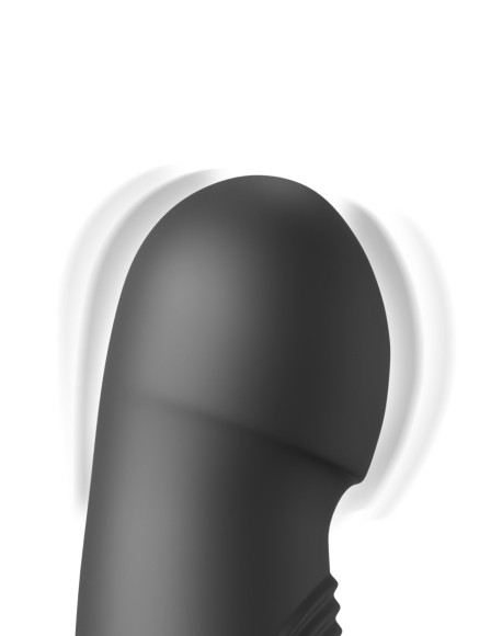 Черный вибратор с функцией фрикций Pogo Thruster - 23,5 см.