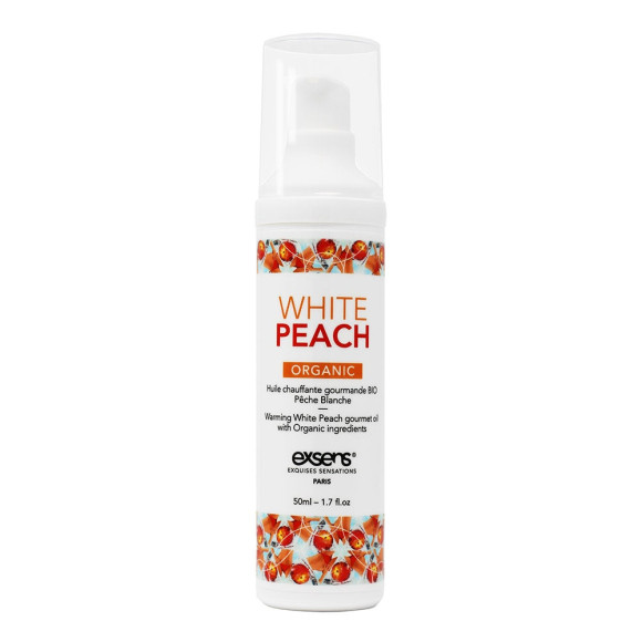 Разогревающее массажное масло Gourmet White Peach Organic с органическими ингредиентами - 50 мл.