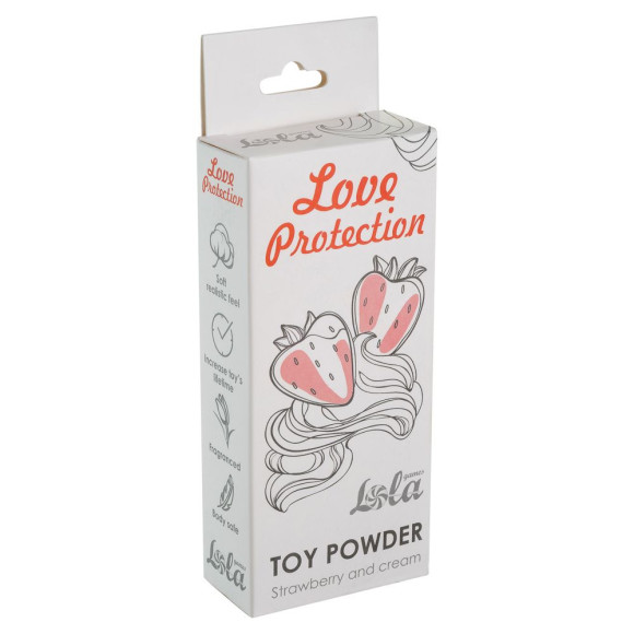 Пудра для игрушек Love Protection с ароматом клубники со сливками - 15 гр. Пудра для игрушек Love Protection с ароматом клубники со сливками - 15 гр.