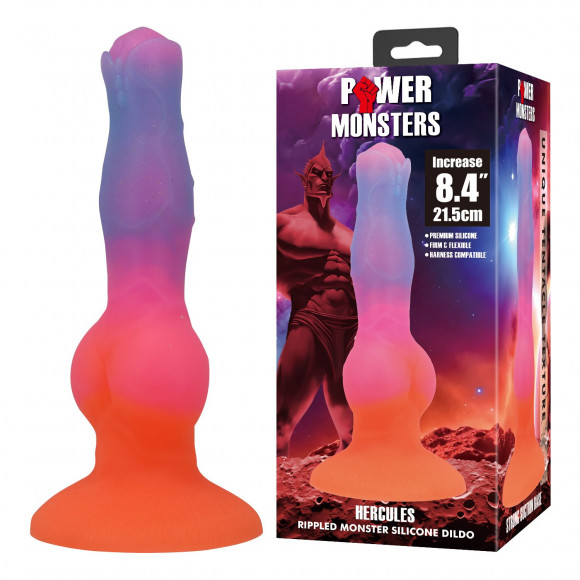 Силиконовый фантазийный фаллоимитатор Hercules - 21,5 см.