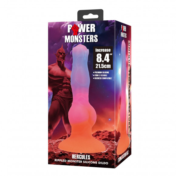 Силиконовый фантазийный фаллоимитатор Hercules - 21,5 см.