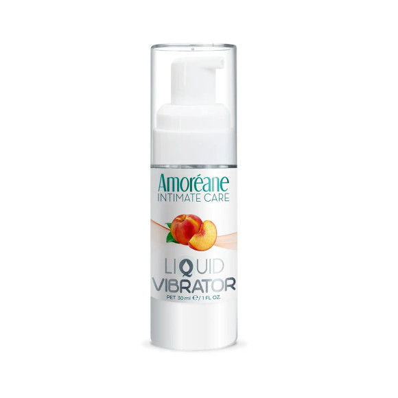 Жидкий вибратор со вкусом персика Amoreane Peach - 30 мл.