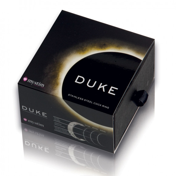 Стальное эрекционное кольцо с гравировкой Duke - 5,5 см.
