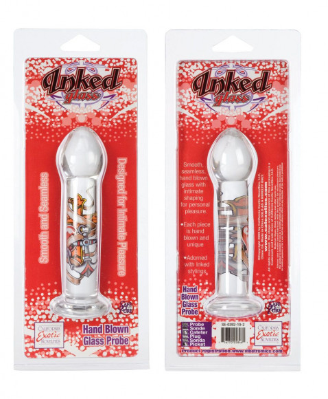 Стеклянная анальная пробка Inked Glass Probe - 15 см.