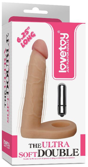 Телесная вибронасадка для двойного проникновения The Ultra Soft Double-Vibrating - 15,8 см. Телесная вибронасадка для двойного проникновения The Ultra Soft Double-Vibrating - 15,8 см.