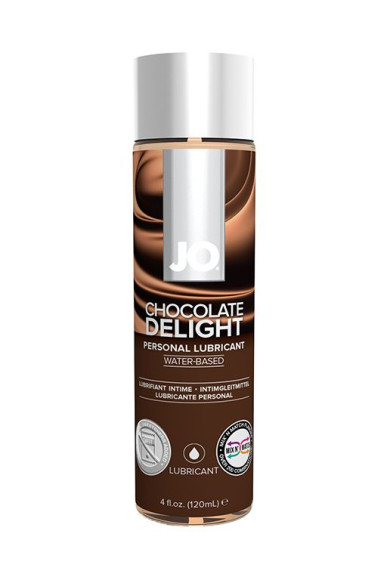 Лубрикант на водной основе с ароматом шоколада JO Flavored Chocolate Delight - 120 мл.