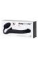 Черный безремневой страпон Silicone Bendable Strap-On - size S Черный безремневой страпон Silicone Bendable Strap-On - size S