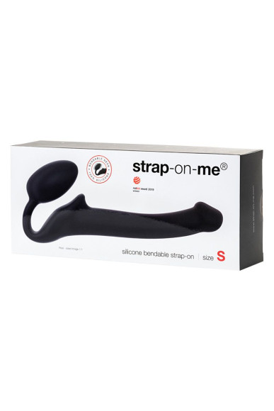 Черный безремневой страпон Silicone Bendable Strap-On - size S Черный безремневой страпон Silicone Bendable Strap-On - size S