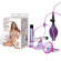 Фиолетовая вибропомпа для клитора и сосков Vibrating Nipple Suckers with Clitoral Pump and Quick Release