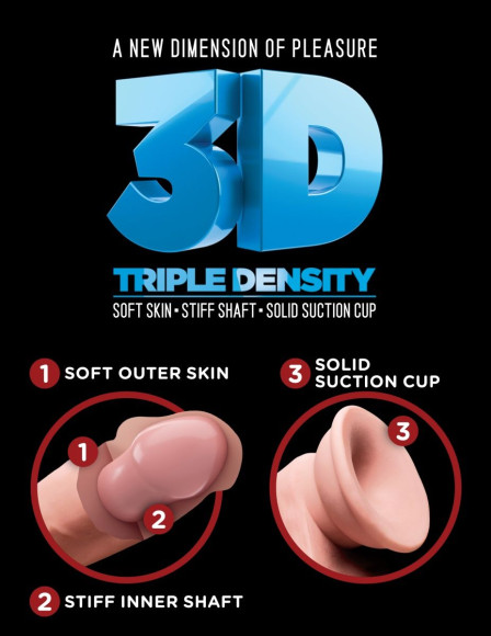 Телесный фаллоимитатор на присоске 9 Triple Density Cock - 26,7 см. Телесный фаллоимитатор на присоске 9 Triple Density Cock - 26,7 см.