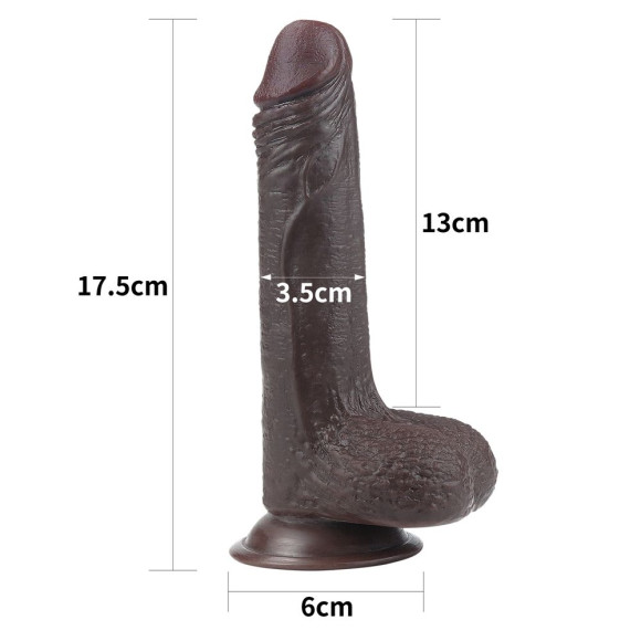 Коричневый фаллоимитатор Sliding-Skin Dong 7.0 - 17,5 см. Коричневый фаллоимитатор Sliding-Skin Dong 7.0 - 17,5 см.