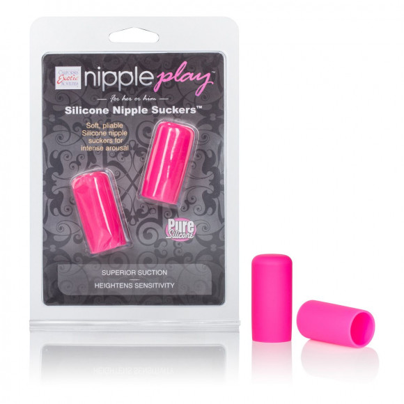 Розовые насадки-присоски на соски Nipple play Silicone Nipple Suckers