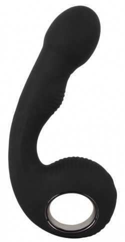 Черный силиконовый вибратор G & P-Spot Vibrator - 16,8 см.