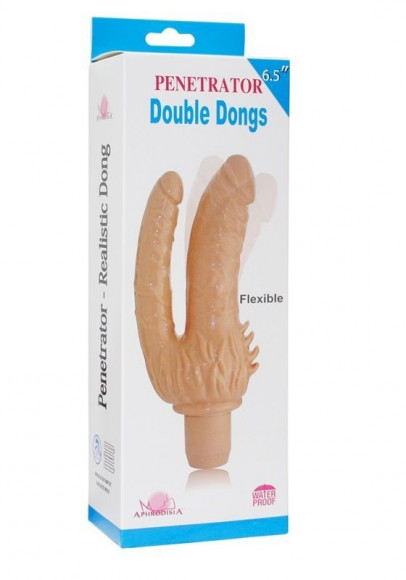 Розовый анально-вагинальный вибратор Penetrator Double Dong - 20 см.