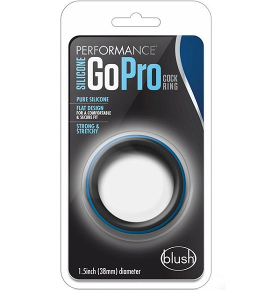 Черно-синее эрекционное кольцо Silicone Go Pro Cock Ring