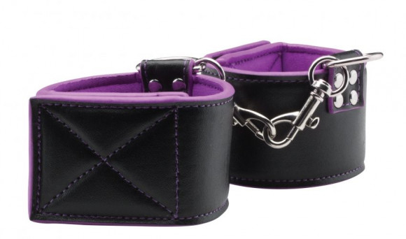 Чёрно-фиолетовые двусторонние оковы на ноги Reversible Ankle Cuffs
