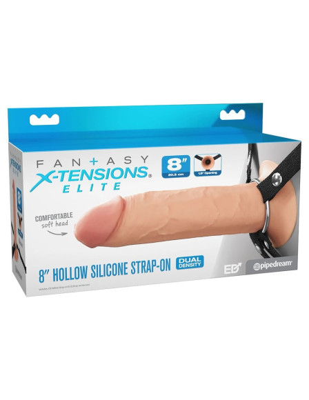 Полый страпон на ремнях 8’’ Hollow Silicone Strap-on Полый страпон на ремнях 8’’ Hollow Silicone Strap-on