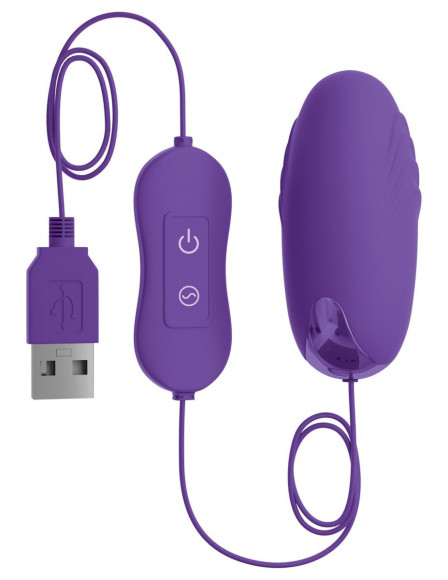 Фиолетовая, работающая от USB вибропуля Happy
