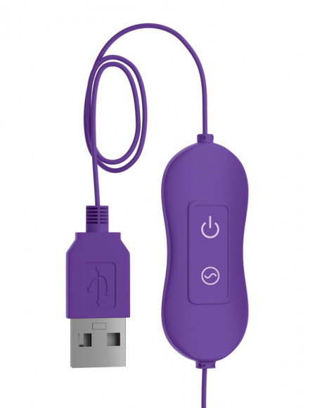 Фиолетовая, работающая от USB вибропуля Happy