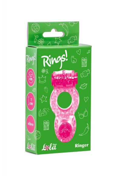 Розовое эрекционное кольцо с вибрацией Rings Ringer Розовое эрекционное кольцо с вибрацией Rings Ringer