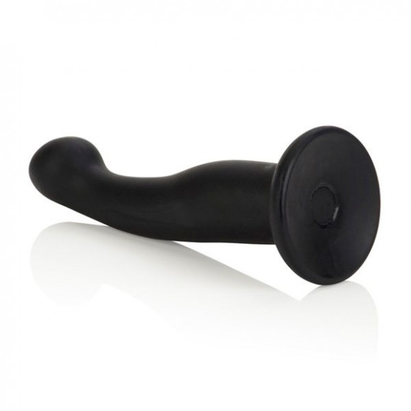 Чёрный фаллоимитатор для страпона Silicone Love Rider G-Kiss Probes - 16 см.