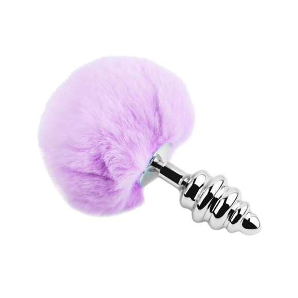Серебристая анальная пробка с сиреневым мехом Metal Anal Fluffly Twist Plug L Серебристая анальная пробка с сиреневым мехом Metal Anal Fluffly Twist Plug L