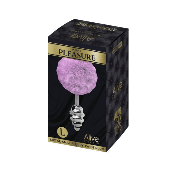 Серебристая анальная пробка с сиреневым мехом Metal Anal Fluffly Twist Plug L Серебристая анальная пробка с сиреневым мехом Metal Anal Fluffly Twist Plug L