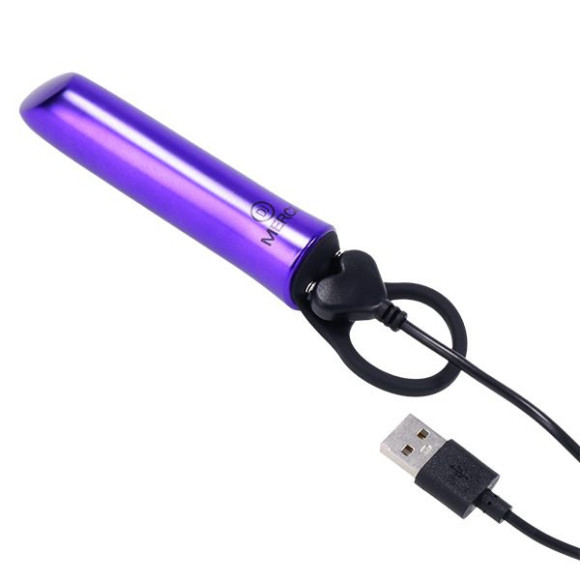 Мини-вибратор Merci Power Play со скошенным кончиком - 13,3 см.