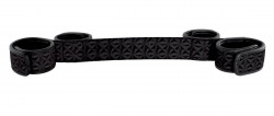 Чёрная виниловая распорка для ног Soft Spreader Bar с манжетами для рук