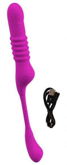 Лиловый вибратор 3 Function Vibrator с функцией фрикций и постукиванием