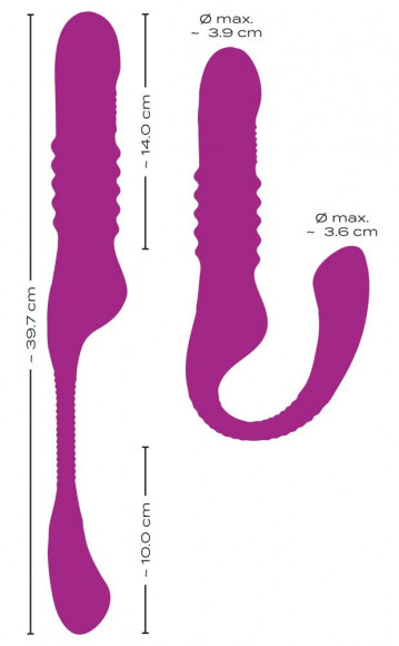 Лиловый вибратор 3 Function Vibrator с функцией фрикций и постукиванием