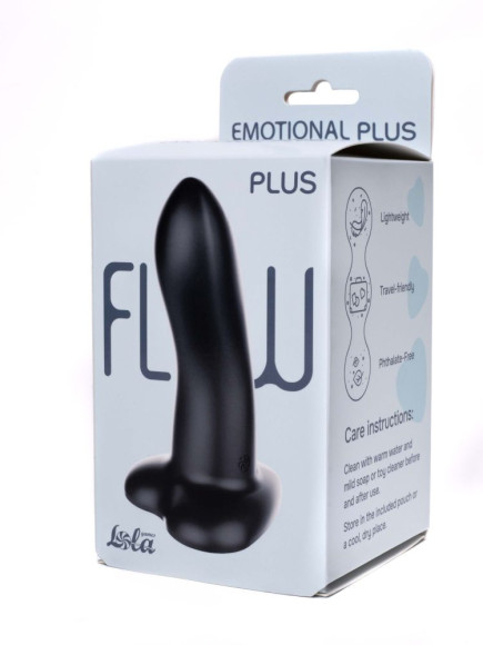 Черный нереалистичный дилдо Emotional Plus на присоске - 13 см.