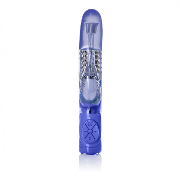 Фиолетовый вибромассажер ADVANCED G JACK RABBIT с загнутым кончиком - 22 см.