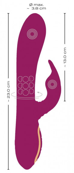 Фиолетовый вибратор 3 Function Vibrator с вращением бусин - 23 см. Фиолетовый вибратор 3 Function Vibrator с вращением бусин - 23 см.