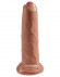 Кофейный необрезанный фаллоимитатор на присоске 9  Uncut Cock - 25,4 см.