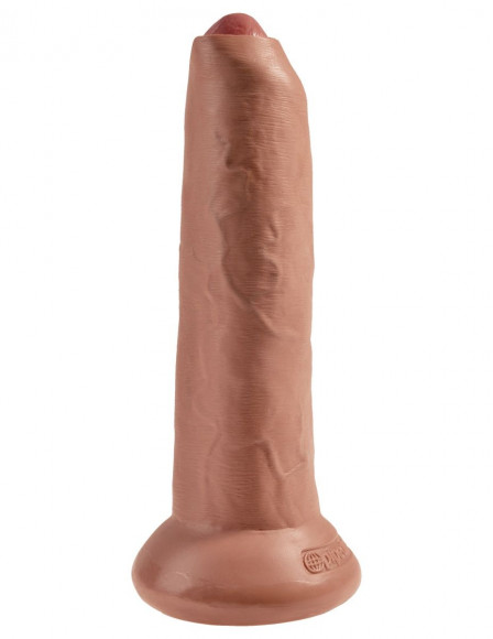 Кофейный необрезанный фаллоимитатор на присоске 9  Uncut Cock - 25,4 см.