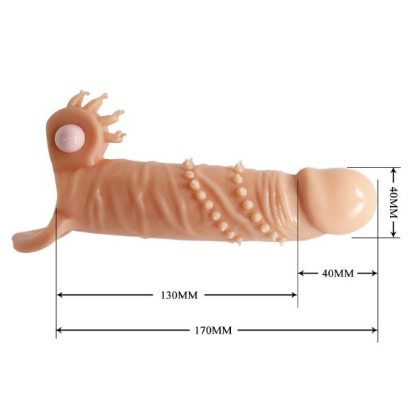 Телесная удлиняющая вибронасадка Penis Sleeve Connor - 17 см. Телесная удлиняющая вибронасадка Penis Sleeve Connor - 17 см.