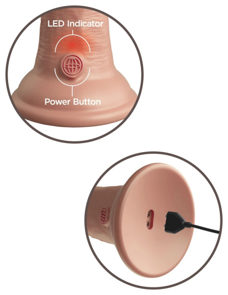 Телесный вибратор-реалистик 8  Vibrating Silicone Dual Density Cock - 22 см.