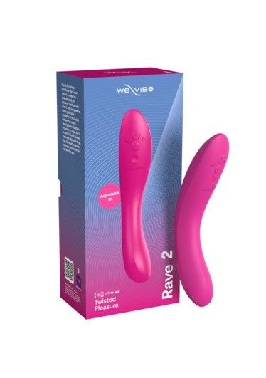 Розовый изогнутый вибромассажер We-Vibe Rave 2 - 21,7 см. Розовый изогнутый вибромассажер We-Vibe Rave 2 - 21,7 см.