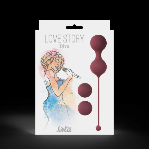 Набор бордовых вагинальных шариков Love Story Diva Набор бордовых вагинальных шариков Love Story Diva