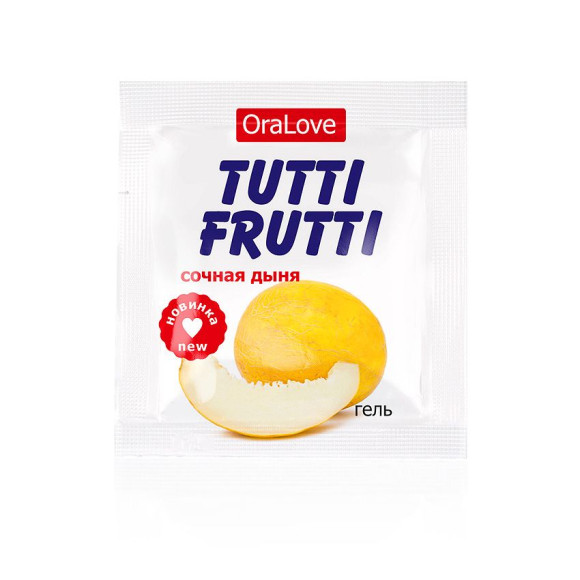 Саше гель-смазки Tutti-frutti со вкусом сочной дыни - 4 гр. Саше гель-смазки Tutti-frutti со вкусом сочной дыни - 4 гр.