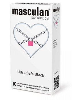 Ультрапрочные презервативы Masculan Ultra Safe Black - 10 шт.