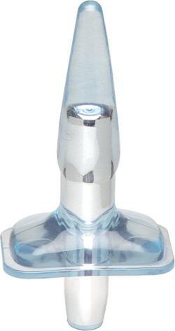 Голубая анальная пробка Purrfect Plug - 9,5 см.