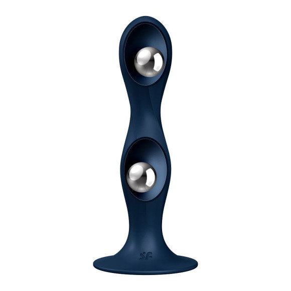 Темно-синий фаллоимитатор Double Ball-R - 17,8 см. Темно-синий фаллоимитатор Double Ball-R - 17,8 см.